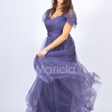 abito incrocio organza JC34898 INDACO MARICLA ELEGANCE 