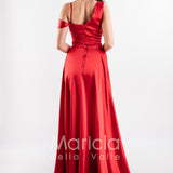 abito ricamato con gonnellone HC7277 ROSSO MARICLA ELEGANCE 
