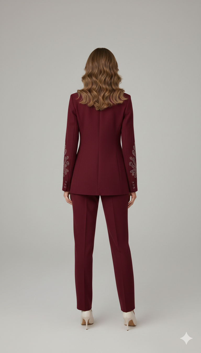 Completo con manica ricamata LH315 AMARONE LUDOVICA HASSLER 