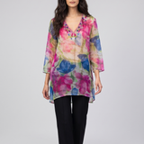 Caftano fantasia floreale CF32526 FUCSIA CARLA FERRONI 