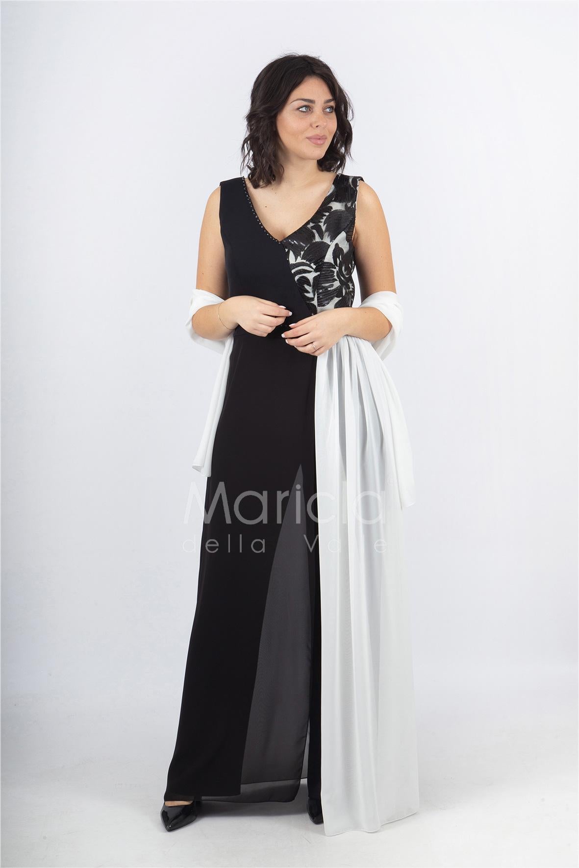tuta ricamo laser con pannello PF506 NERO PAOLA FORTI 