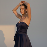 abito lungo con fiocco ANT5092MS BLU ANTILLE ELEGANCE 