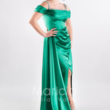 abito scollo pietre con fusciacca JC35121 VERDE MARICLA ELEGANCE 