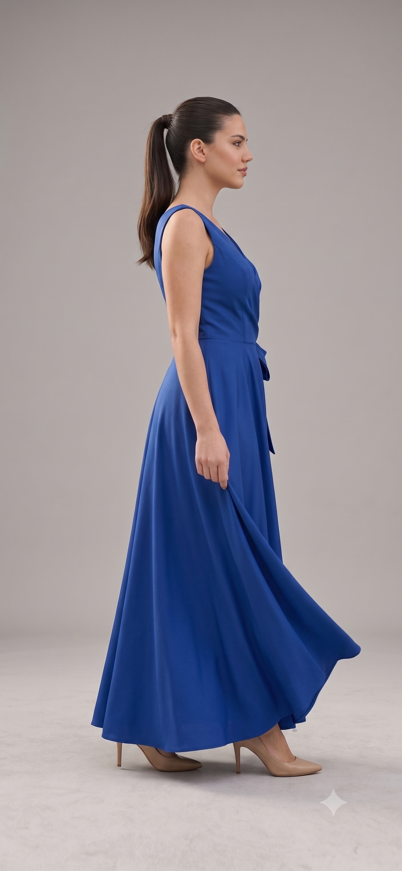 Abito lungo con fiocco JC35431 BLUETTE MARICLA ELEGANCE 