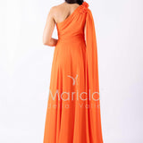 abito lungo fiore chiffon FI7401 ARANCIO MARICLA ELEGANCE 