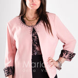 tubino ricamo con bolero ricamo PF3170 NERO PAOLA FORTI 