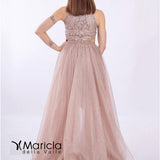 macramè con toulle CAN8053 VISONE MARICLA ELEGANCE 