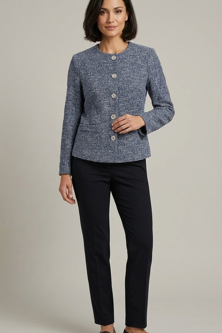 caban microfantasia CF70210 BLU CARLA FERRONI 