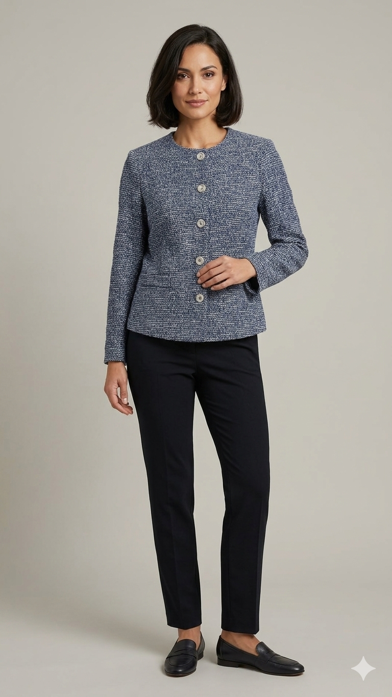 caban microfantasia CF70210 BLU CARLA FERRONI 