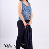 tailleur bicol 3 pezzi PF3300 BLU PAOLA FORTI 