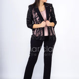 Completo 3 pezzi Ricamato. PF414 NERO PAOLA FORTI 