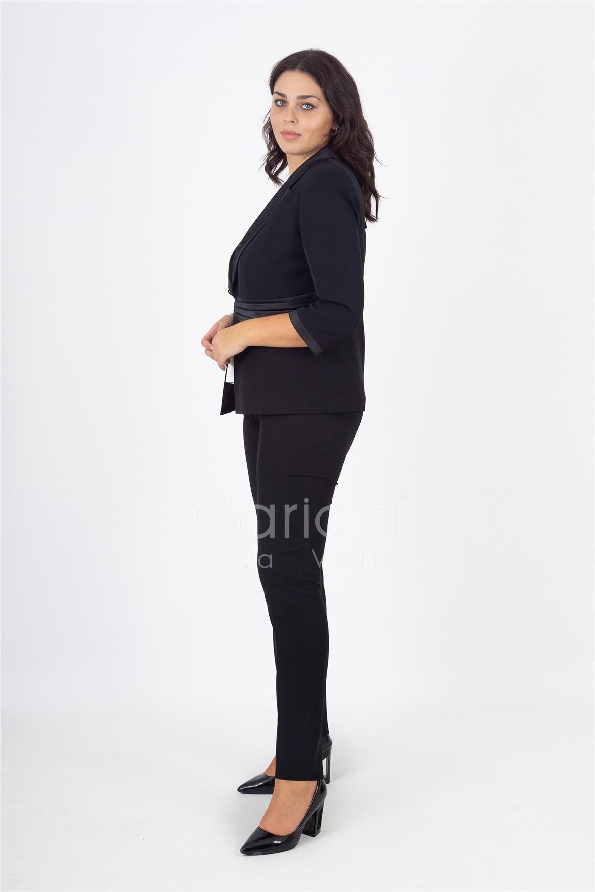 tailleur 3pz ricamo PF400TP NERO/BIANCO PAOLA FORTI 