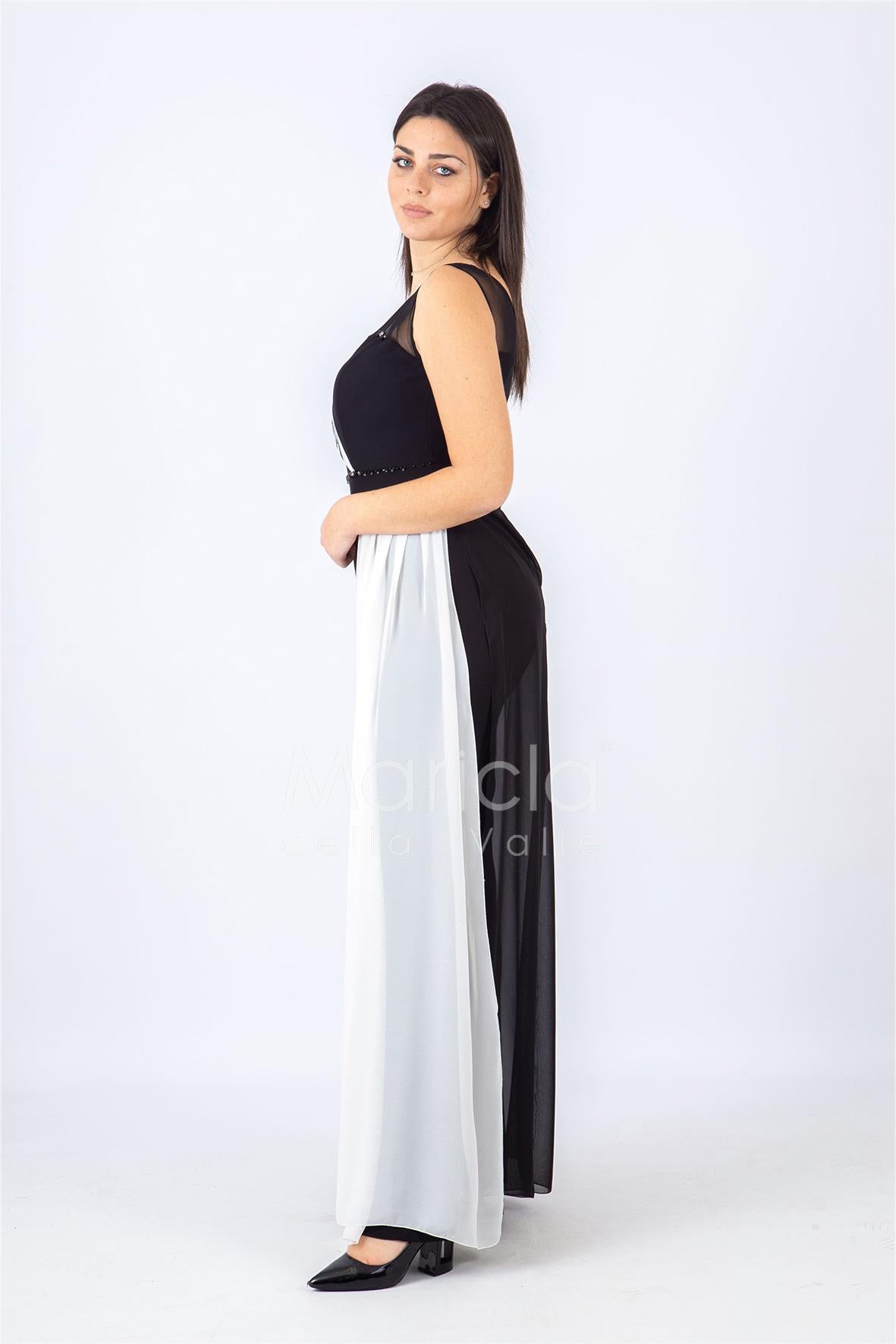 lunga bicol.c/baguette strass PF507 NERO PAOLA FORTI 