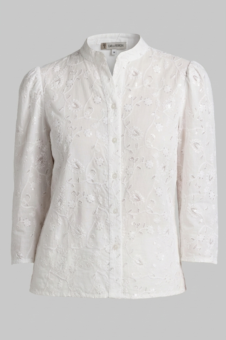 camicia con microstrass CF50097 BIANCO CARLA FERRONI 