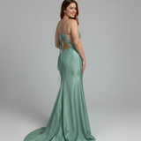 Abito Sirena con spacco e nodo alla schiena JC35451 MENTA MARICLA ELEGANCE 