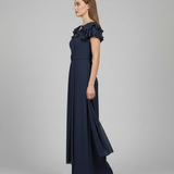 tuta con rouche spalle SH404TU BLU SHARON 