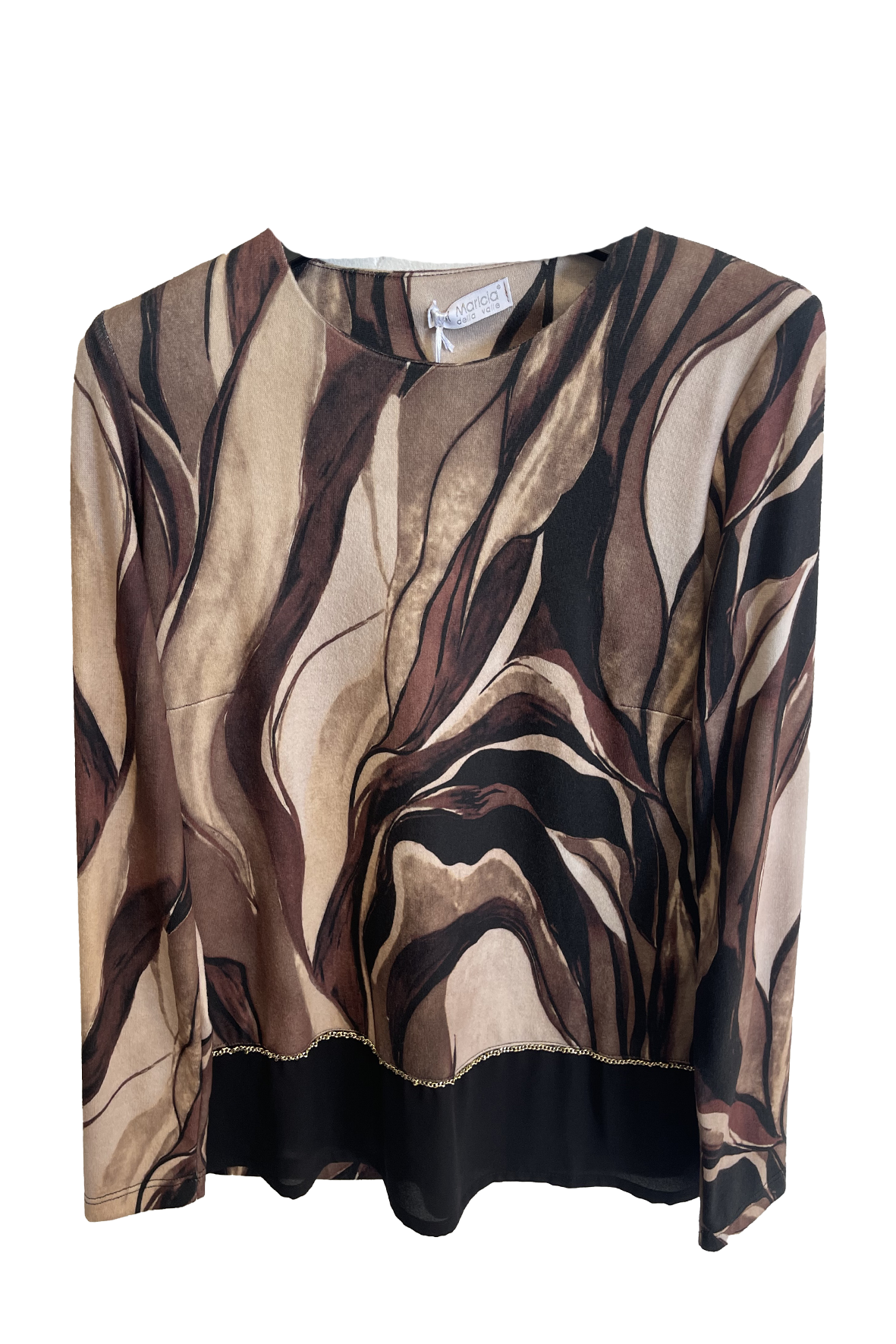 maglia con balza e catenina DB10722 NERO MARICLA 