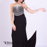 Abito lungo strass JC34119 NERO MARICLA ELEGANCE 