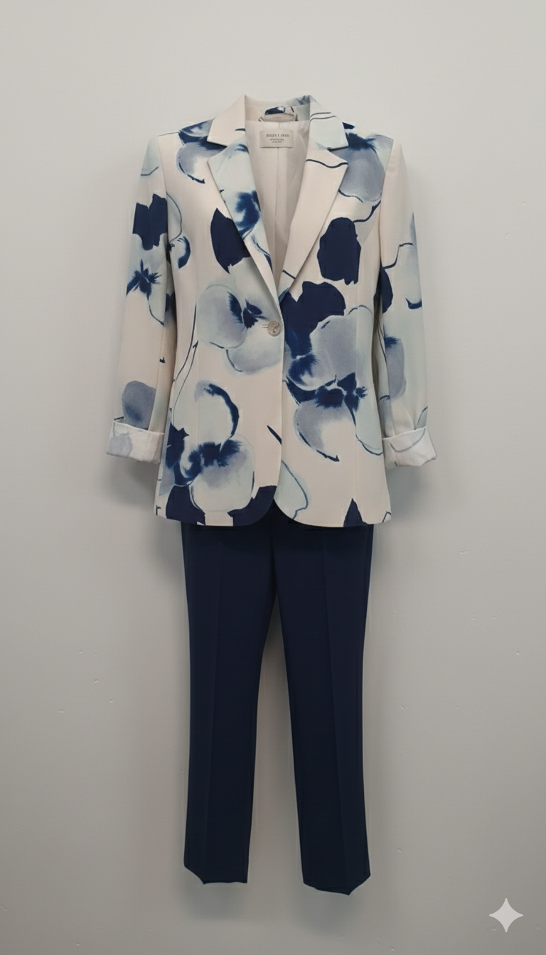 tailleur con giacca fantasia ATENA BLU MARICLA 