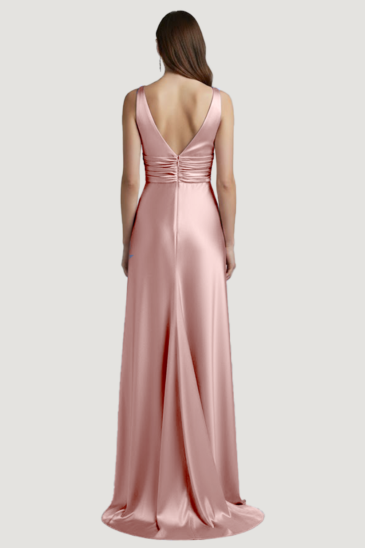 abito lungo con scollo sceso e spalla larga HC9682 ROSA MARICLA ELEGANCE 