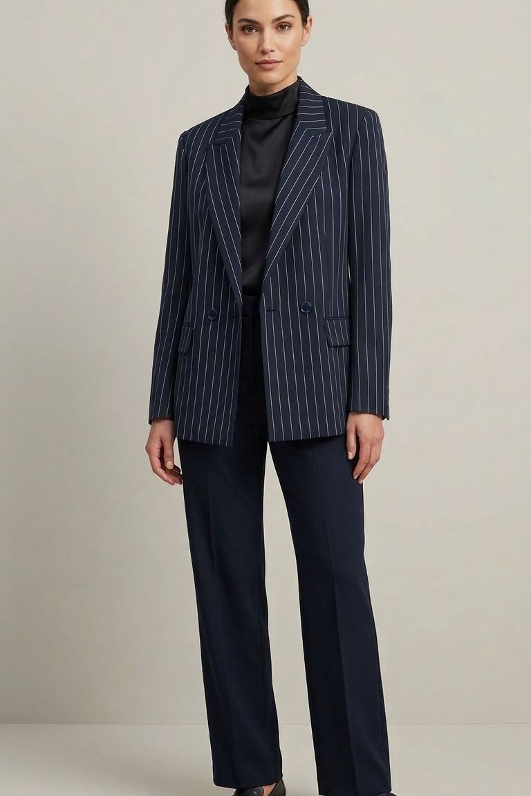 giacca gessata over doppio petto EC04103 BLU MARICLA 