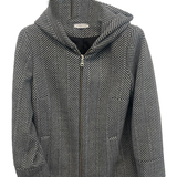 cappotto diagonale cappuccio fantasia DB10709 GRIGIO MARICLA 