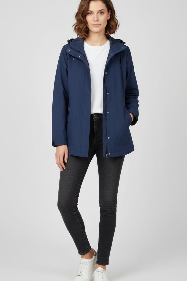 Giacca Tecnica con Cappuccio  Stile Urban & Outdoor CF22192 BLU CARLA FERRONI 