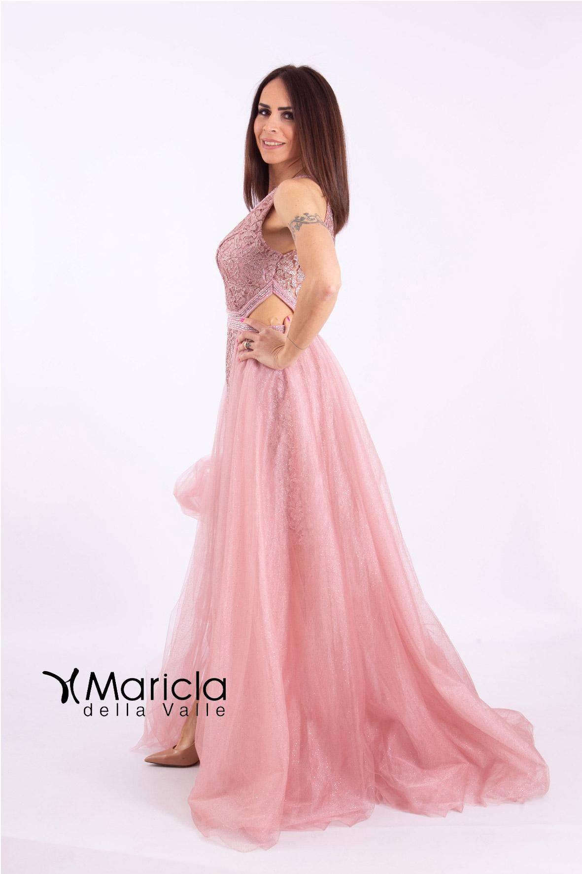 macramè con toulle CAN8053 ROSA MARICLA ELEGANCE 