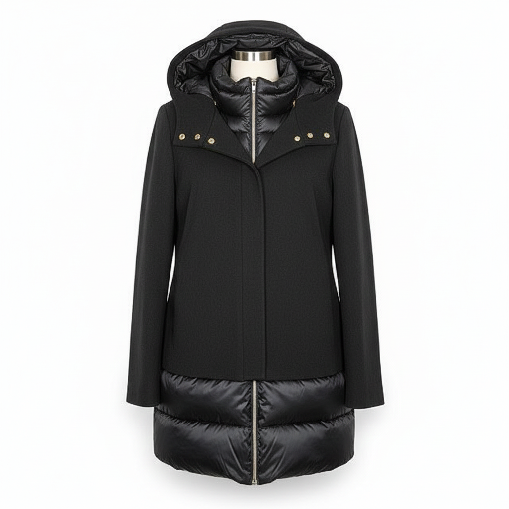 giaccone doppio tessuto HEIDI NERO MARICLA 