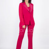 tailleur collo ricamo PF416 FUXIA PAOLA FORTI 