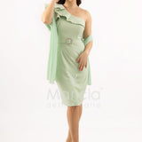 abito midi monospalla cintura gioiello SH841AC MENTA SHARON 