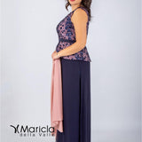 con baschina paiette PF101/22 BLU PAOLA FORTI 