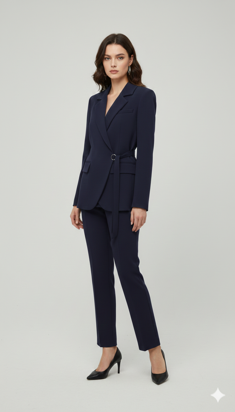 tailleur con giacca incrocio LIBERTY BLU MARICLA 