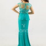 abito lungo con baschina ricamata SH839AL TIFFANY SHARON 