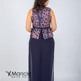 con baschina paiette PF101/22 BLU PAOLA FORTI 