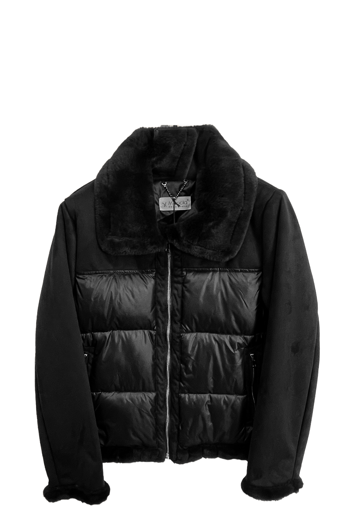 giaccone medio piumino e pelliccia AZ43P NERO MARICLA 