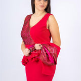 tubino con bolero e rouche SH108 FUXIA SHARON 