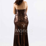 abito lungo bagnato drappeggio DEG55516 BRONZO MARICLA ELEGANCE 