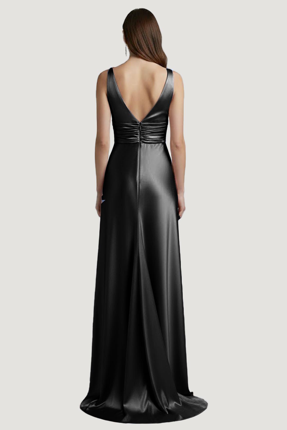 abito lungo con scollo sceso e spalla larga HC9682 NERO MARICLA ELEGANCE 