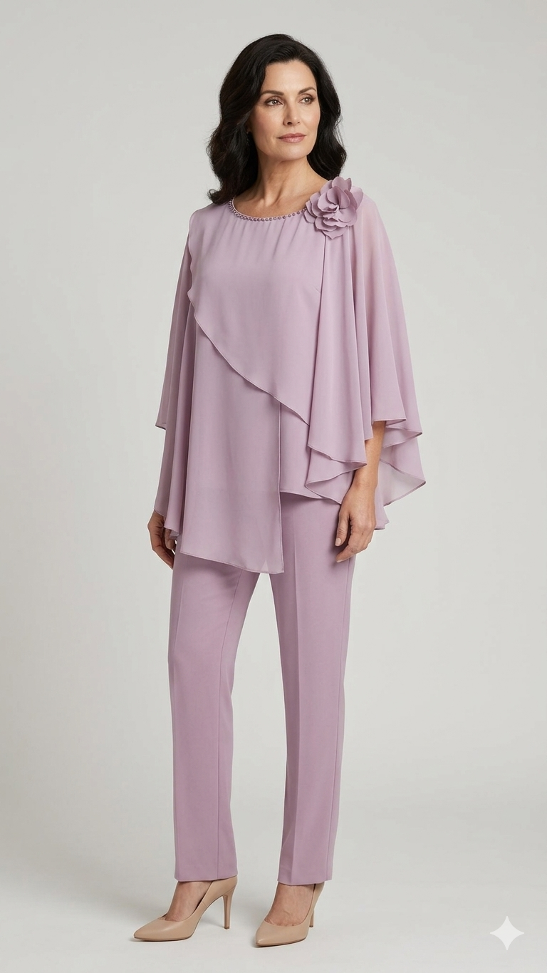 casacca con fiore e pantalone SH624CP CIPOLLA SHARON 