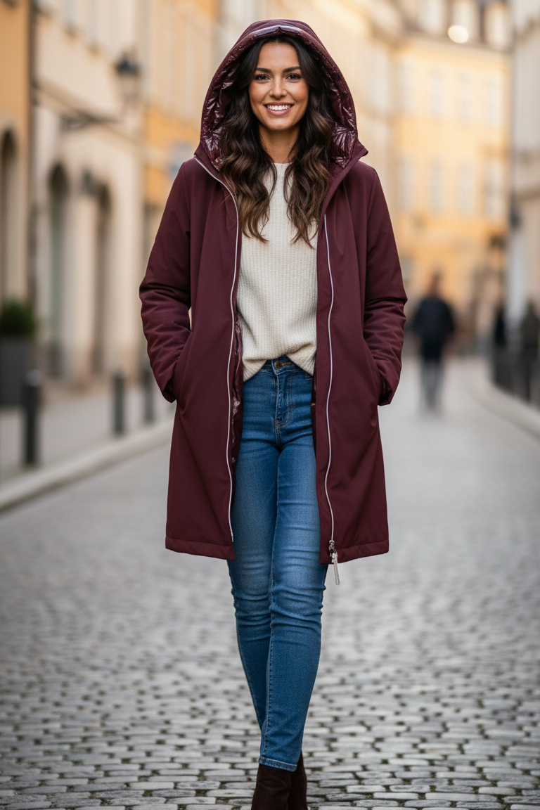 giaccone spalmato con gilet trapunta LIN3403 AMARONE LINDAS 