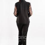 tailleur 3 pz ricamati PF217 NERO PAOLA FORTI 