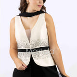 tuta con baschina e strass SH611 NERO SHARON 