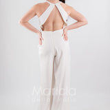 tuta con cinturino strass SH610 BIANCO SHARON 