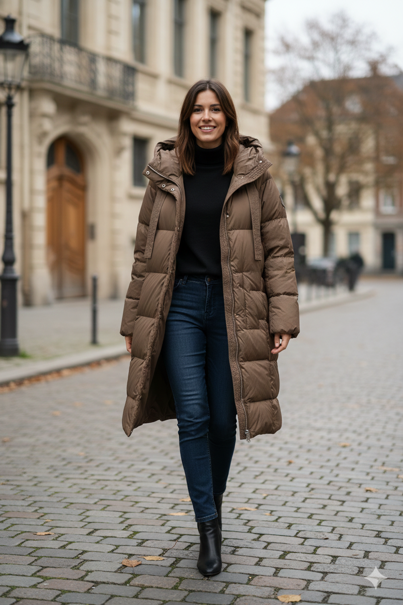 Giaccone piumino lungo oversize AZ6980 MORO MARICLA 