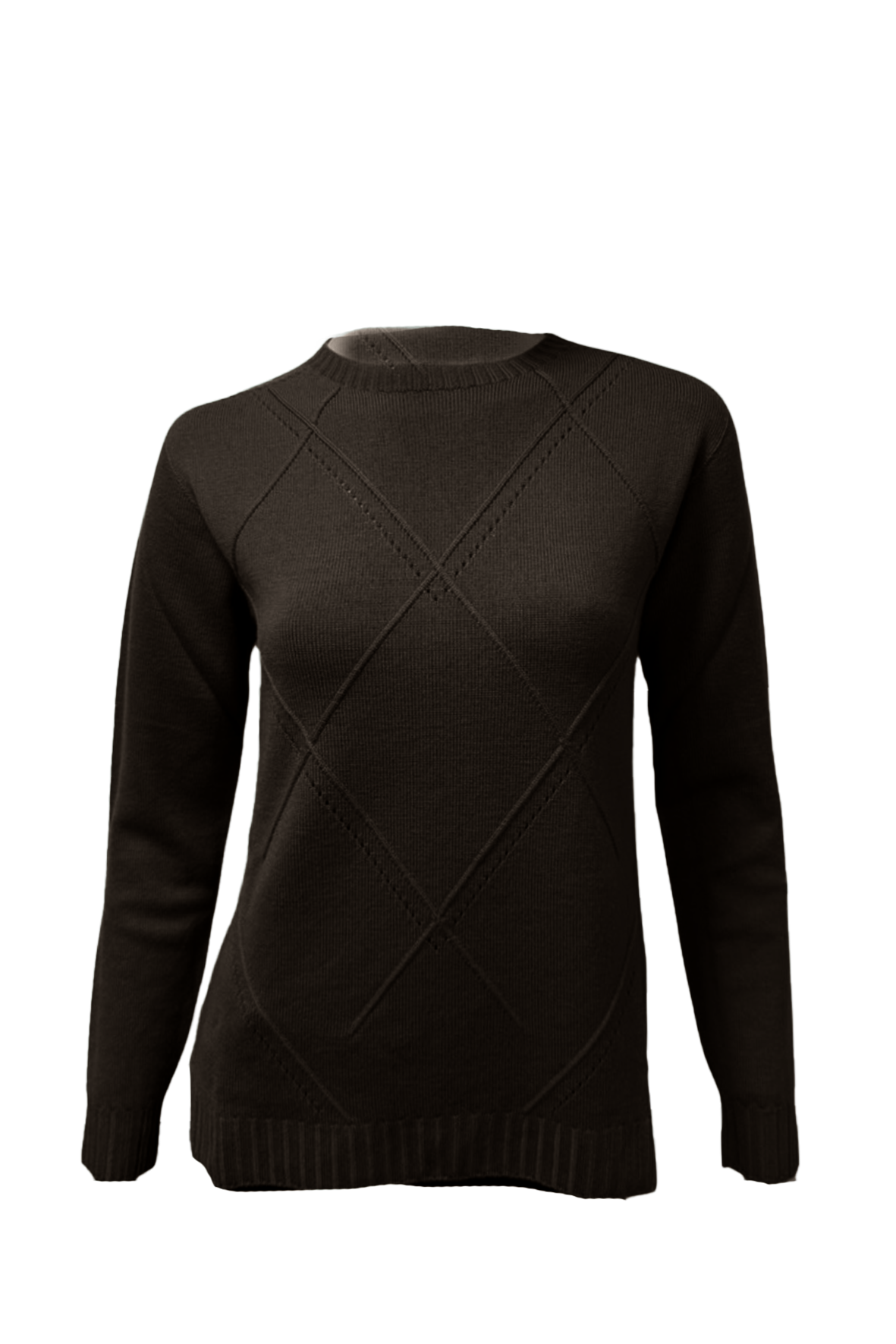 Maglia  a rombi 100% lana CF4366 MORO CARLA FERRONI 