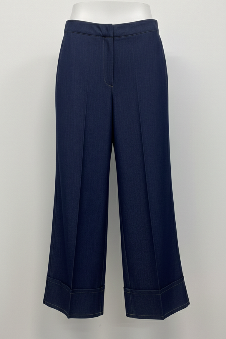 Pantalone Wide-Leg a Caduta Fluida ROMI5439 BLU MARICLA 