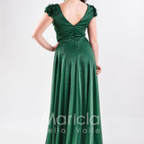 abito glitter con fiore spalla GC30 VERDE GIGLI CERIMONIA 