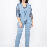 Tailleur 3 pezzi ricamato SH303 POLVERE SHARON 