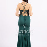 abito sirena corpetto ricamato ANT20412XJ VERDE ANTILLE ELEGANCE 